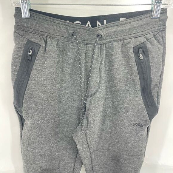 American Eagle Mens Jogger Pants Zip Pocket Drawcord Elastic Wasit Gray Size XS - Picture 7 of 9